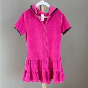 ⭐️⭐️PICK 5 / $20 Cat & Jack Fuchsia Hooded Zip-Up Swimsuit Cover Up Small 6/6X